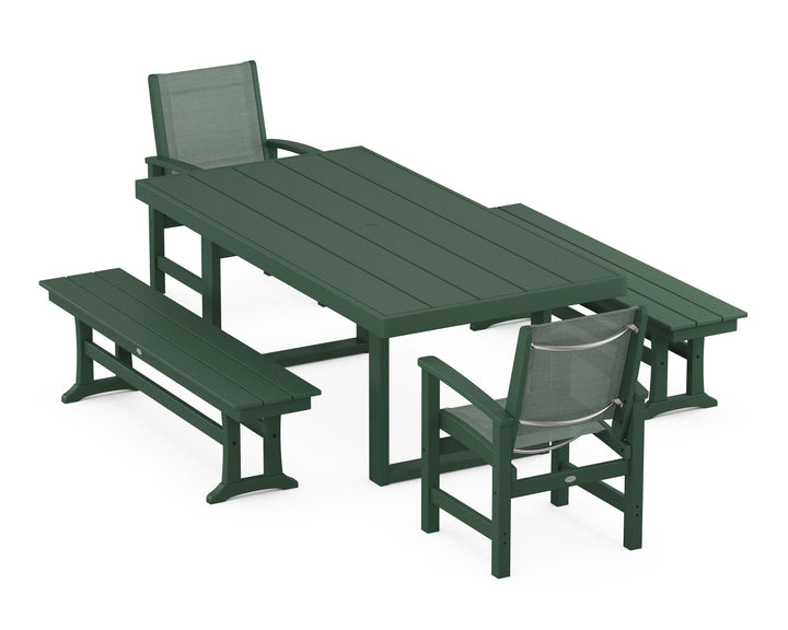 POLYWOOD® Coastal 5-Piece Dining Set with Trestle Legs