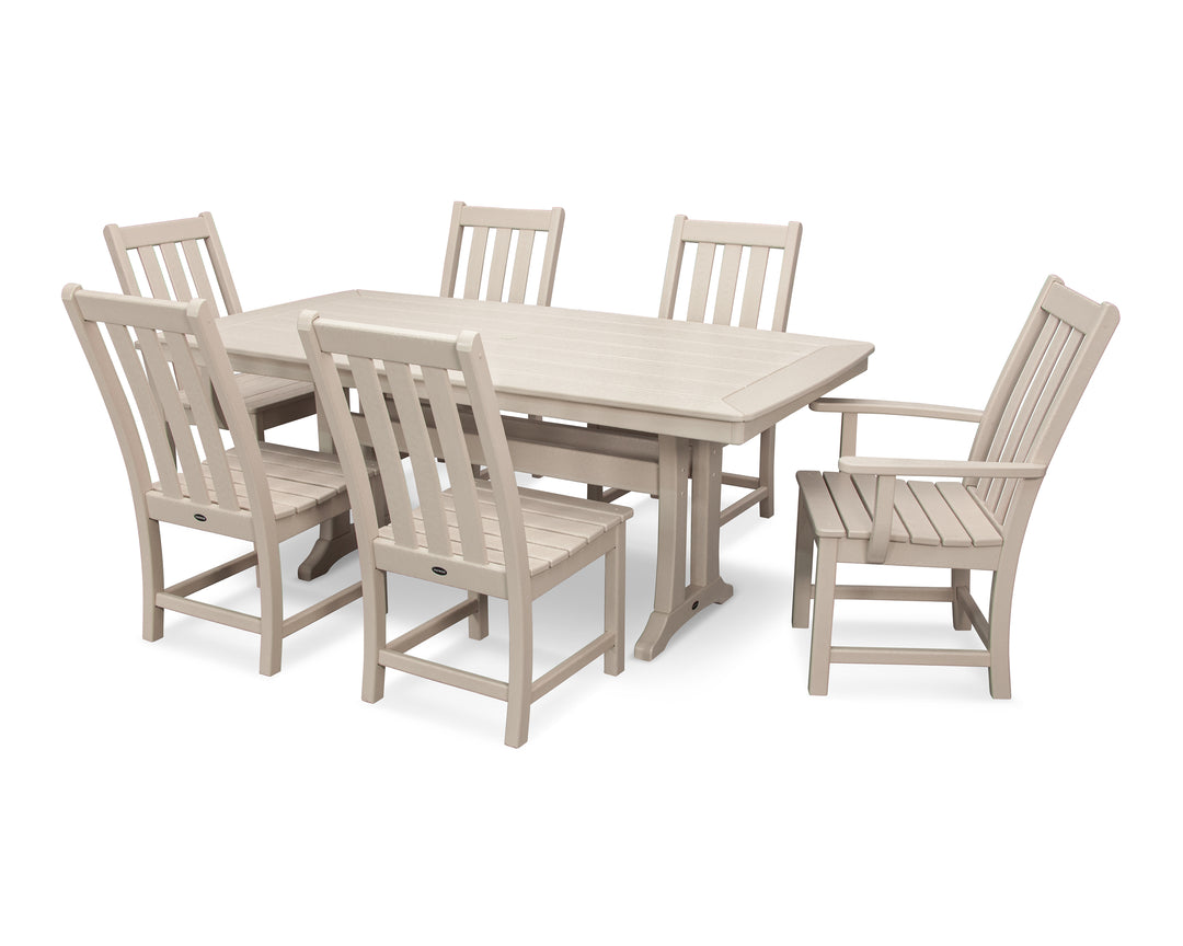 POLYWOOD® Vineyard 7-Piece Dining Set with Trestle Legs