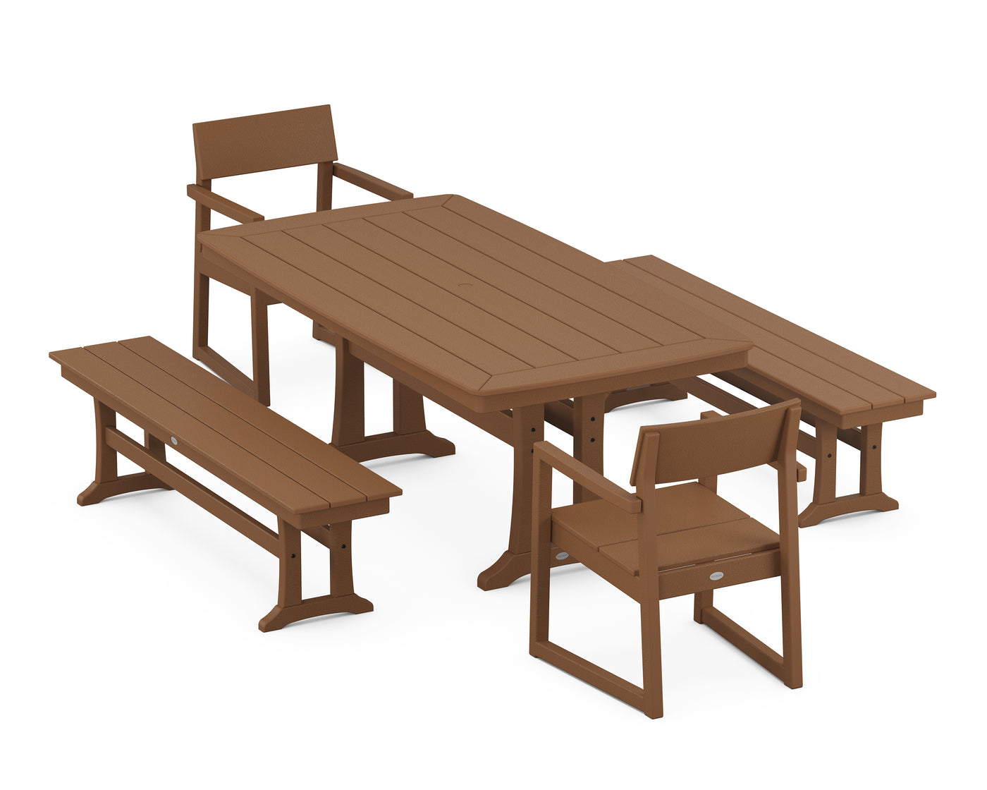 EDGE 5-Piece Dining Set with Trestle Legs