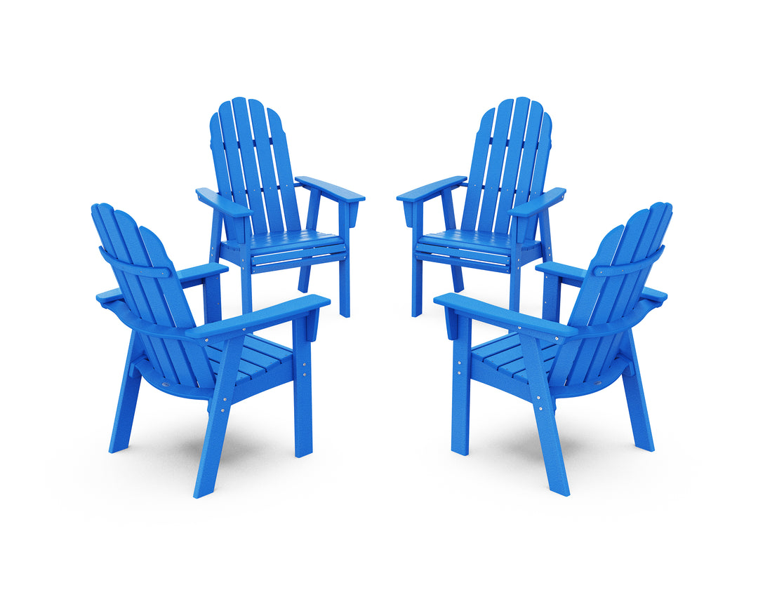 POLYWOOD® Vineyard 4-Piece Curveback Upright Adirondack Conversation Set