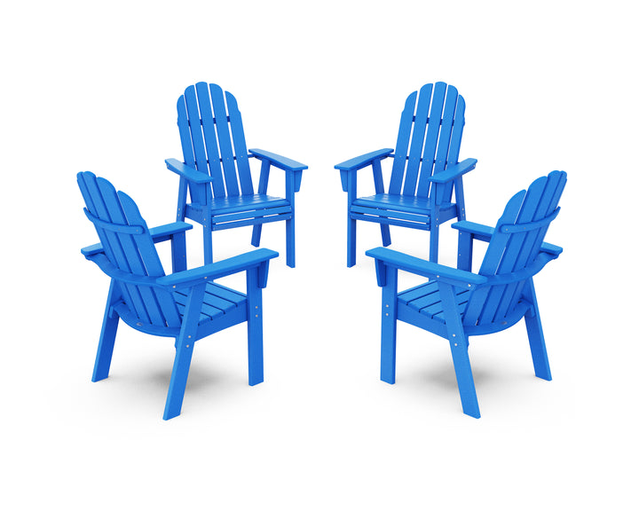 POLYWOOD® Vineyard 4-Piece Curveback Upright Adirondack Conversation Set