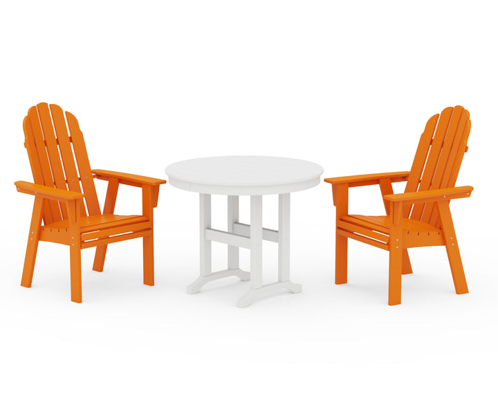 POLYWOOD® Vineyard Adirondack 3-Piece Round Dining Set