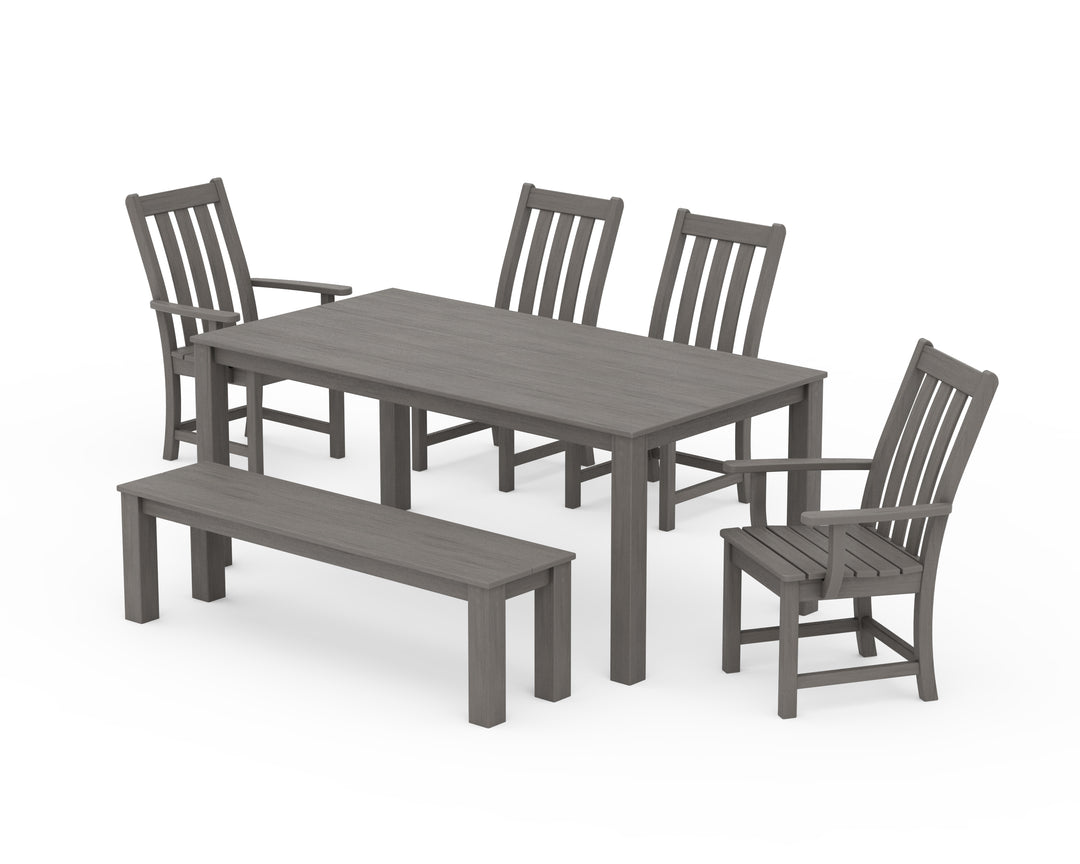 POLYWOOD® Vineyard 6-Piece Parsons Dining Set with Bench