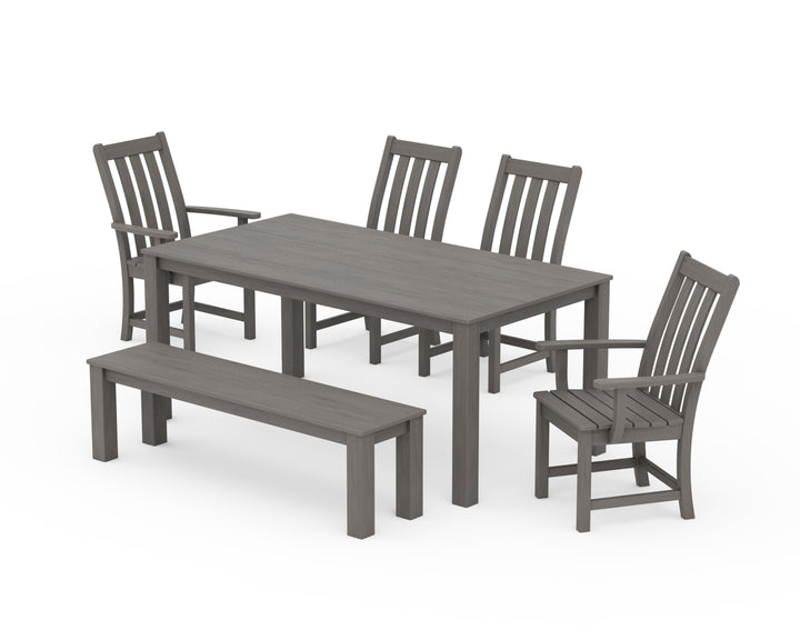POLYWOOD® Vineyard 6-Piece Parsons Dining Set with Bench
