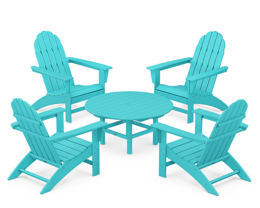 POLYWOOD® Vineyard 5-Piece Adirondack Chair Conversation Set