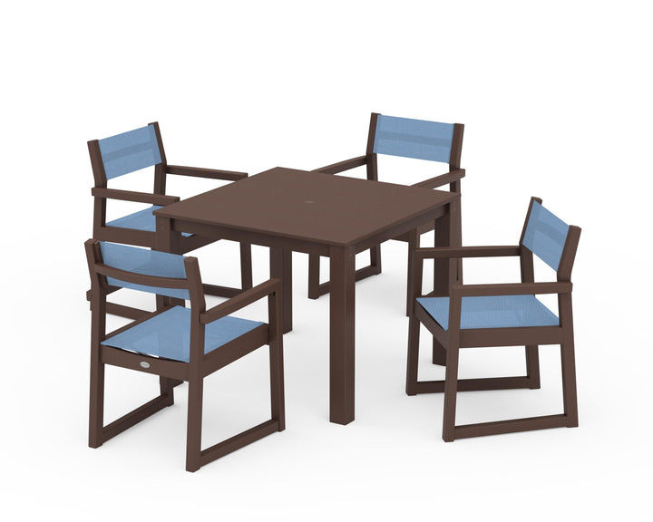 POLYWOOD® EDGE Sling Arm Chair 5-Piece Parsons Dining Set