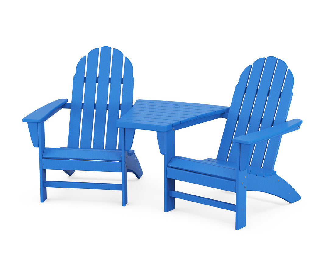 POLYWOOD® Vineyard 3-Piece Adirondack Set with Angled Connecting Table