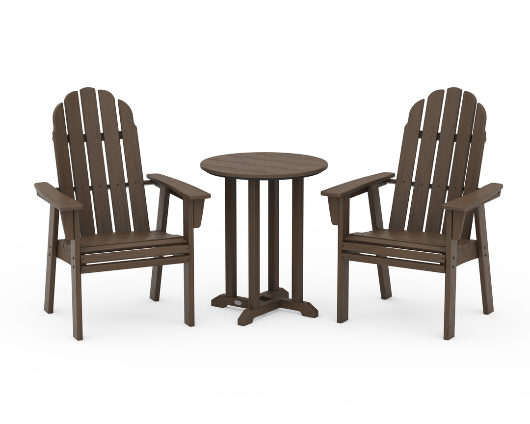 POLYWOOD® Vineyard Adirondack 3-Piece Round Bistro Dining Set