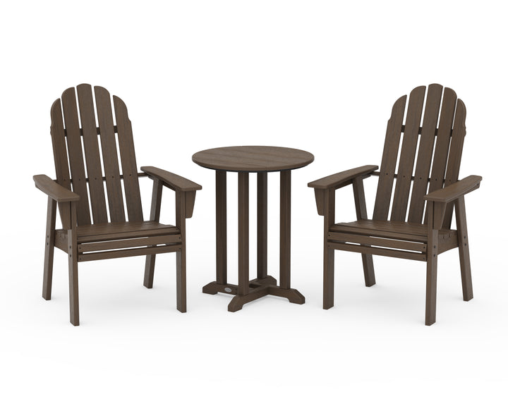 POLYWOOD® Vineyard Adirondack 3-Piece Round Bistro Dining Set