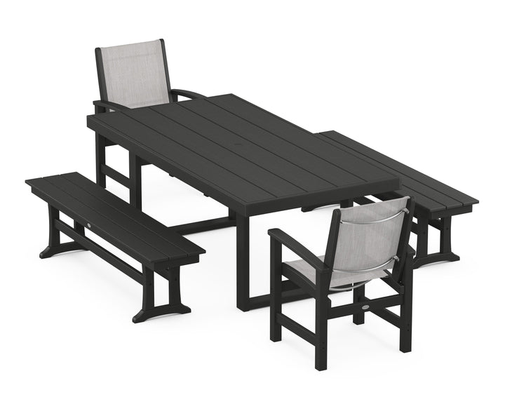 POLYWOOD® Coastal 5-Piece Dining Set with Trestle Legs