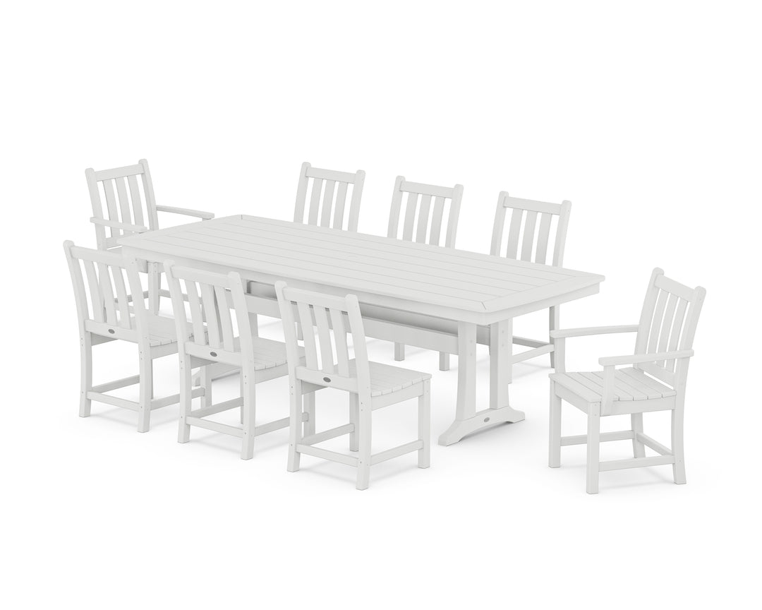 POLYWOOD® Traditional Garden 9-Piece Dining Set with Trestle Legs
