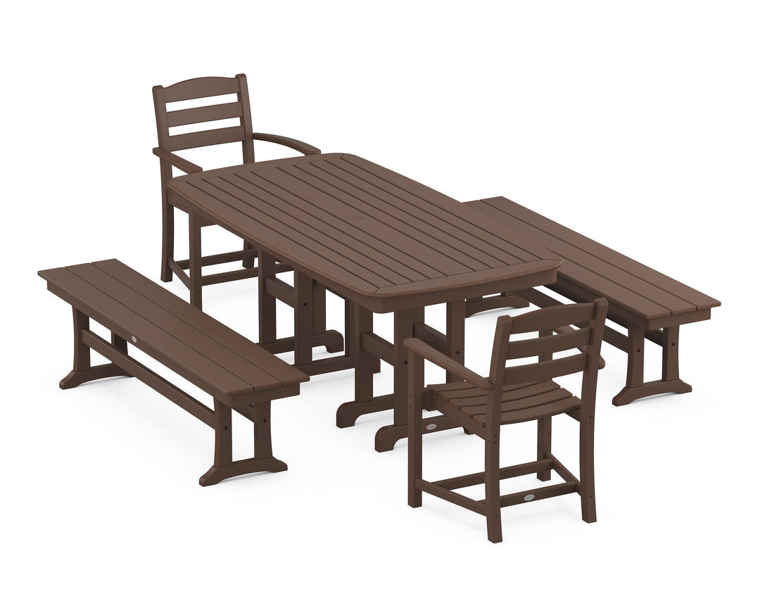 POLYWOOD® La Casa Café 5-Piece Dining Set with Benches