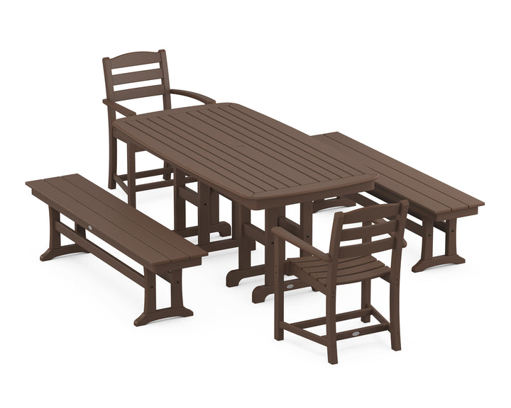 POLYWOOD® La Casa Café 5-Piece Dining Set with Benches