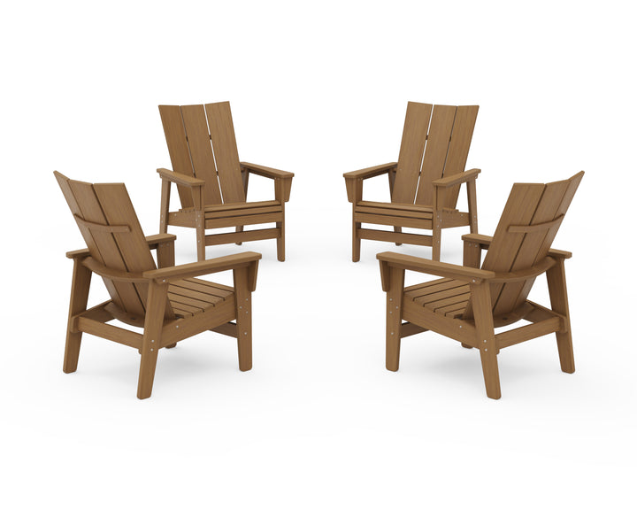 POLYWOOD® 4-Piece Modern Grand Upright Adirondack Chair Conversation Set