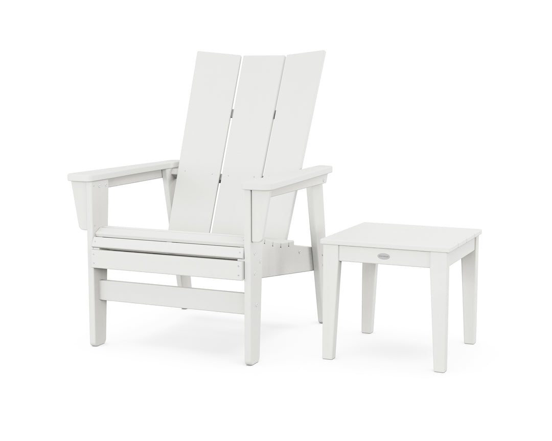 POLYWOOD® Modern Grand Upright Adirondack Chair with Side Table