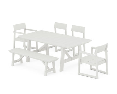 EDGE 6-Piece Rustic Farmhouse Dining Set with Bench