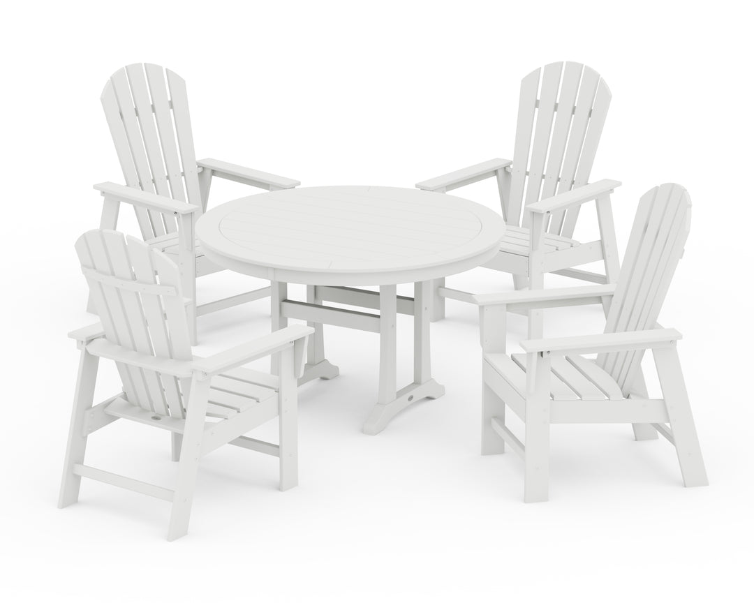 POLYWOOD® South Beach 5-Piece Round Dining Set with Trestle Legs
