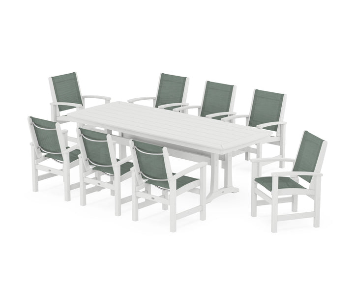 POLYWOOD® Coastal 9-Piece Dining Set with Trestle Legs