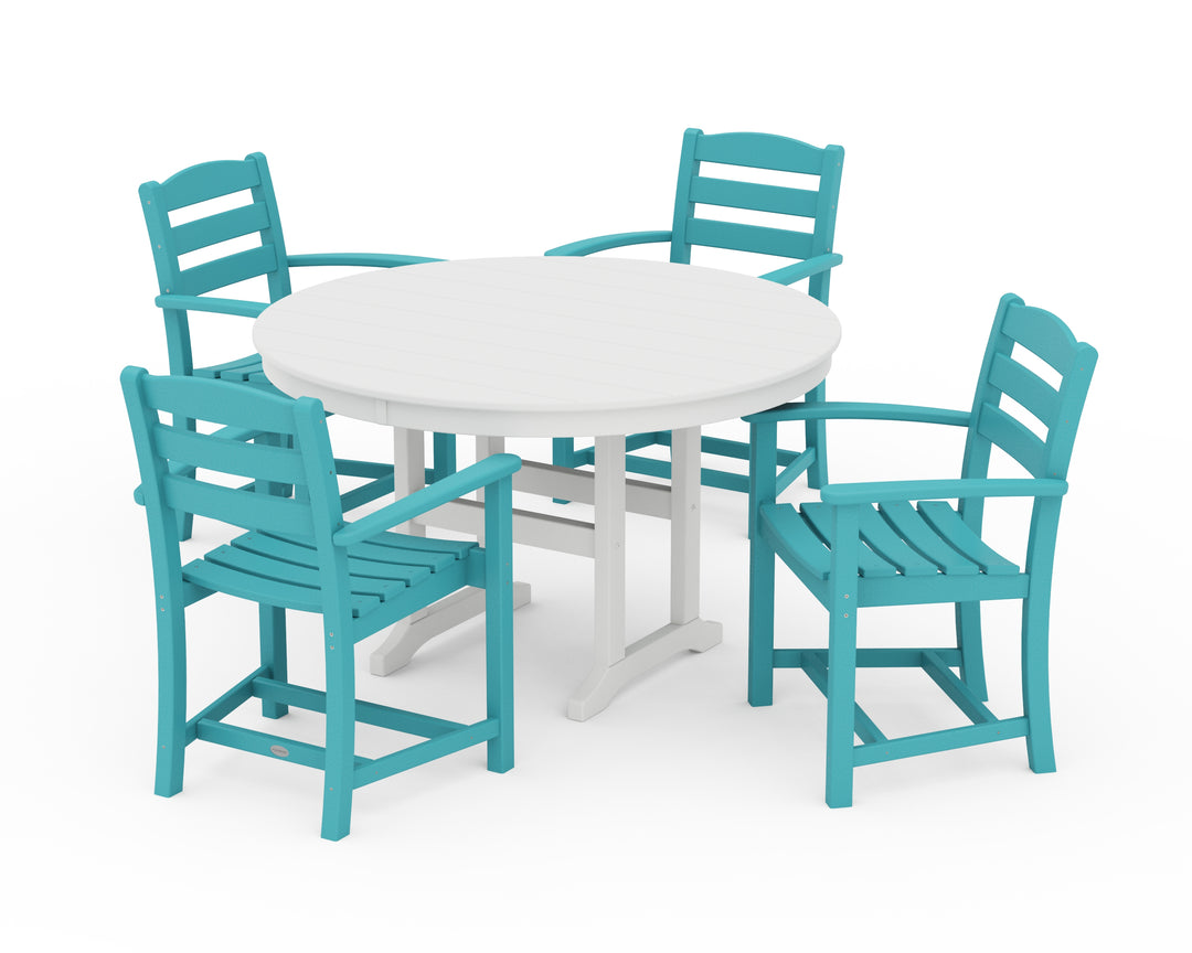 POLYWOOD® La Casa Café 5-Piece Round Farmhouse Dining Set