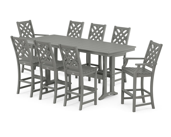 Country Living Wovendale 9-Piece Bar Set with Trestle Legs