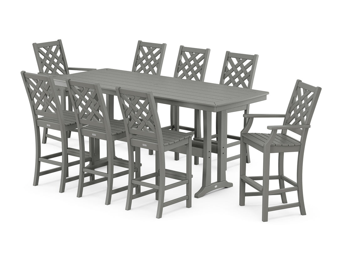 Country Living Wovendale 9-Piece Bar Set with Trestle Legs
