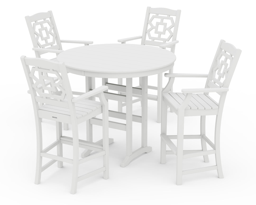 Martha Stewart by POLYWOOD® Chinoiserie 5-Piece Round Farmhouse Bar Set