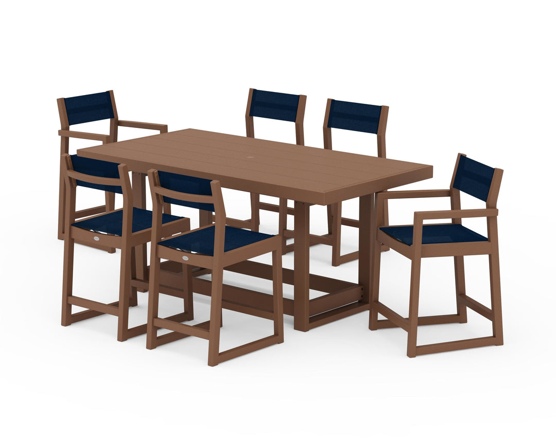 POLYWOOD® EDGE Sling 7-Piece Counter Table Set