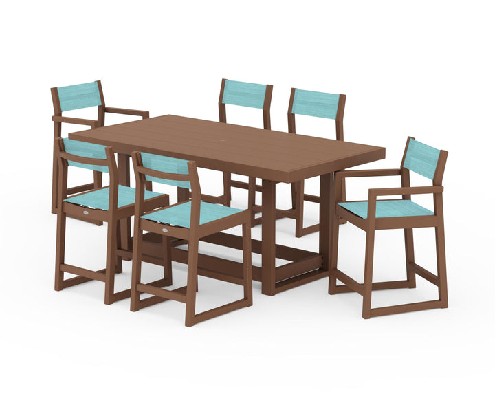 POLYWOOD® EDGE Sling 7-Piece Counter Table Set