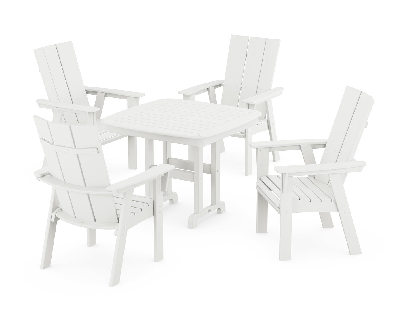 Modern Curveback Adirondack 5-Piece Dining Set