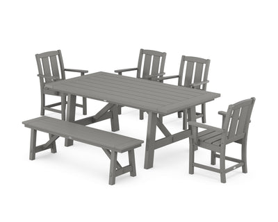 Mission 6-Piece Rustic Farmhouse Dining Set with Bench