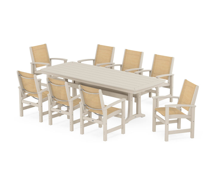 POLYWOOD® Coastal 9-Piece Dining Set with Trestle Legs