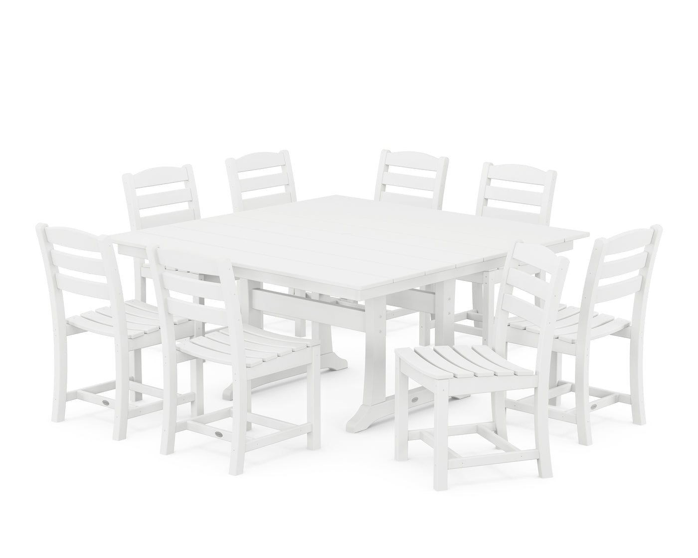 La Casa CafŽ 9-Piece Farmhouse Trestle Dining Set