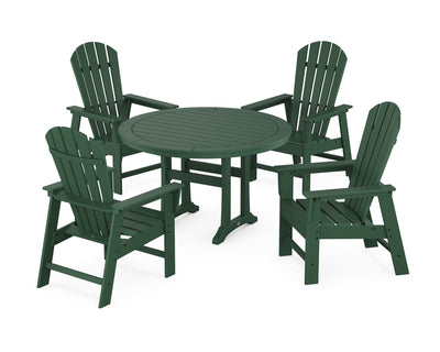 South Beach 5-Piece Round Dining Set with Trestle Legs