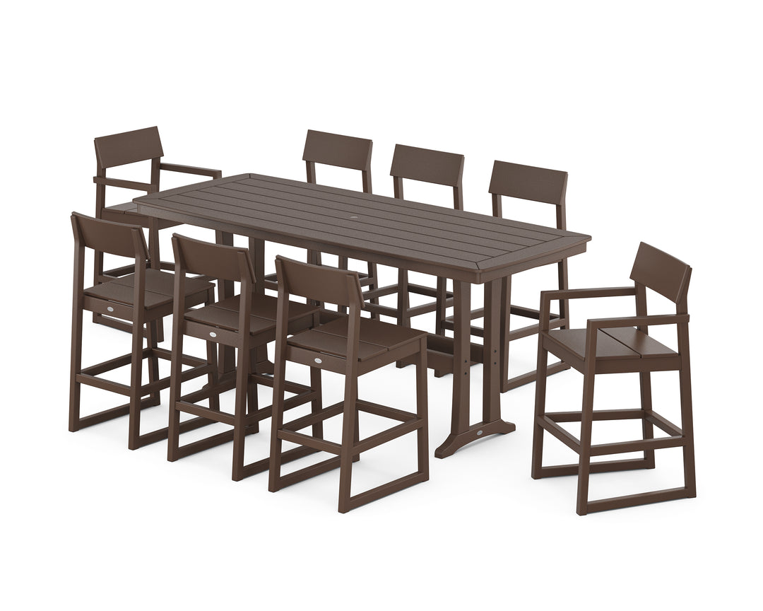 POLYWOOD® EDGE 9-Piece Bar Set with Trestle Legs