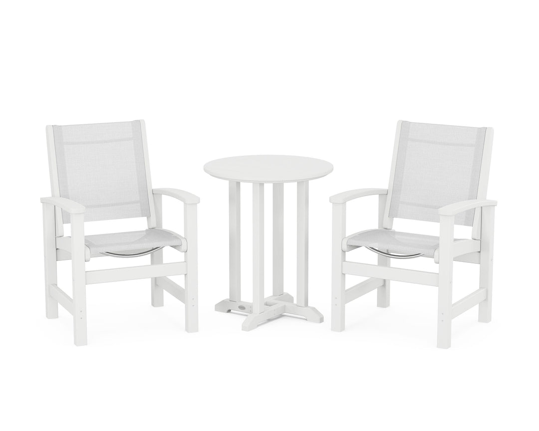 POLYWOOD® Coastal 3-Piece Round Bistro Dining Set