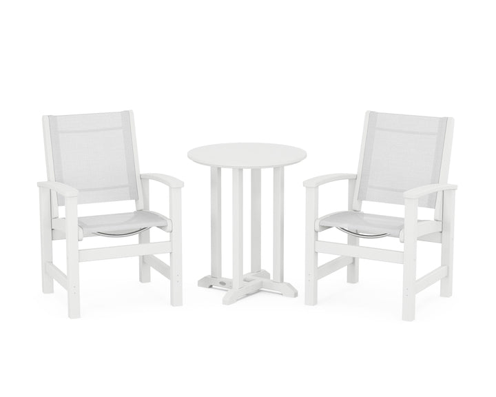 POLYWOOD® Coastal 3-Piece Round Bistro Dining Set