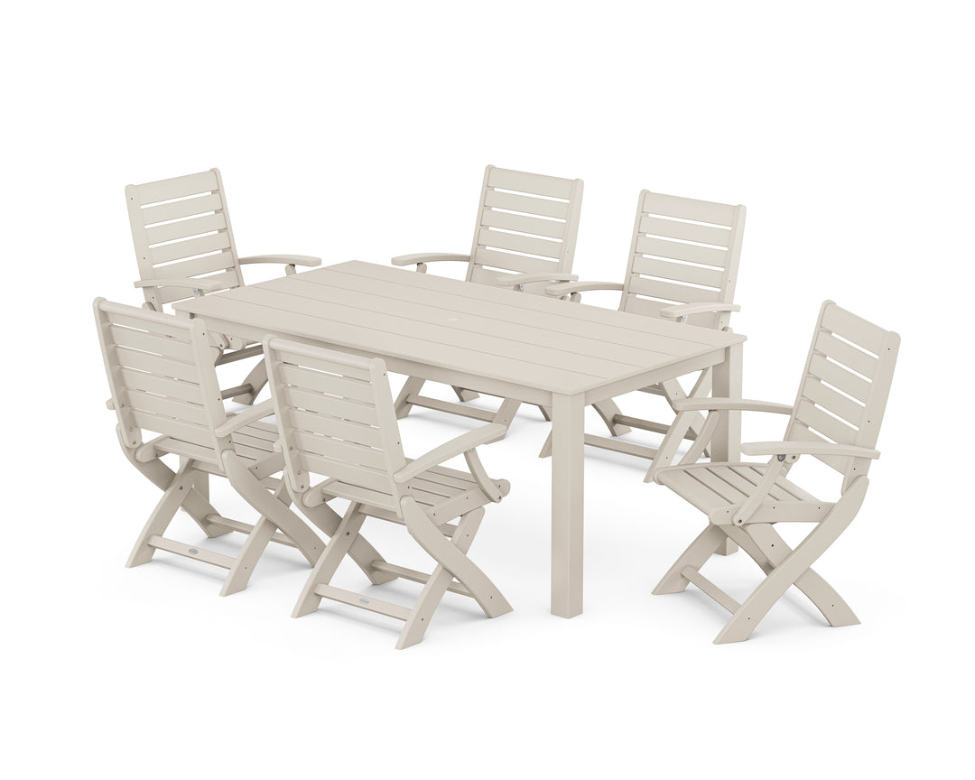 POLYWOOD® Signature Folding Chair 7-Piece Parsons Dining Set