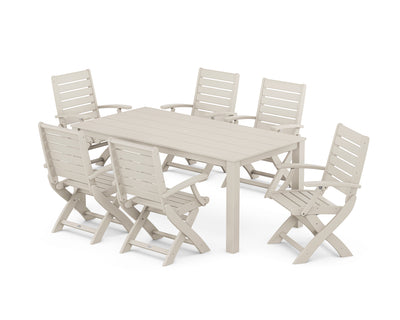 Signature Folding Chair 7-Piece Parsons Dining Set