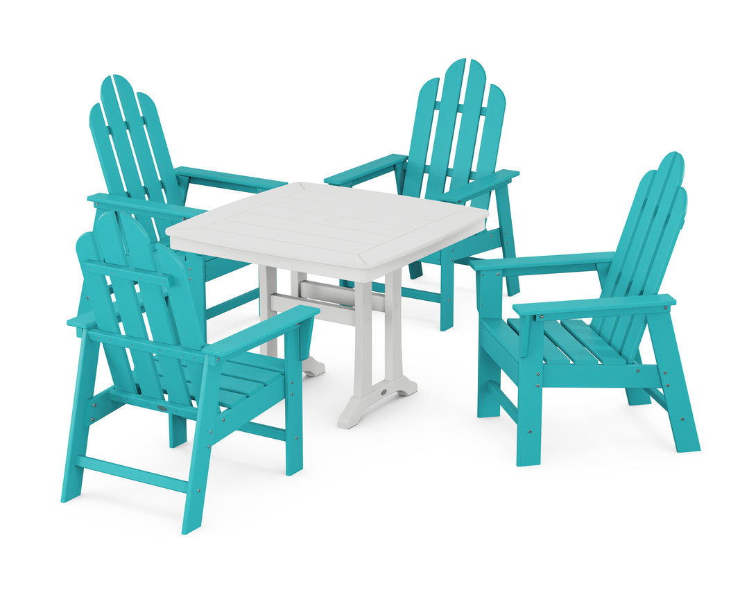 POLYWOOD® Long Island 5-Piece Dining Set with Trestle Legs
