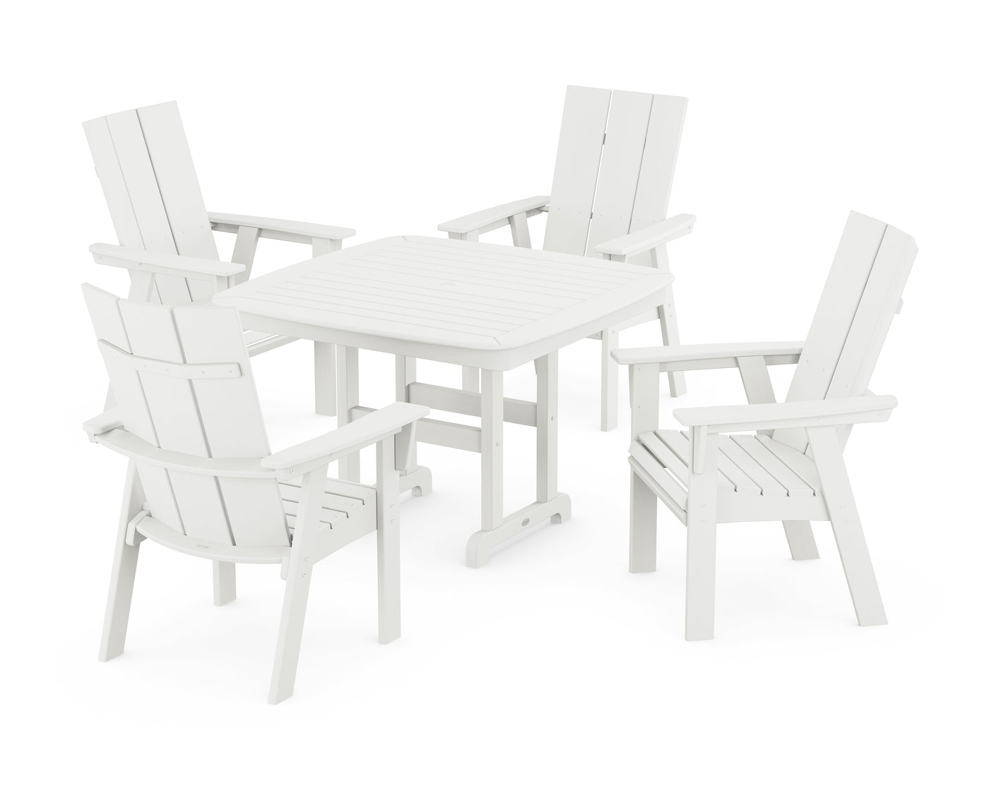 Modern Curveback Adirondack 5-Piece Dining Set