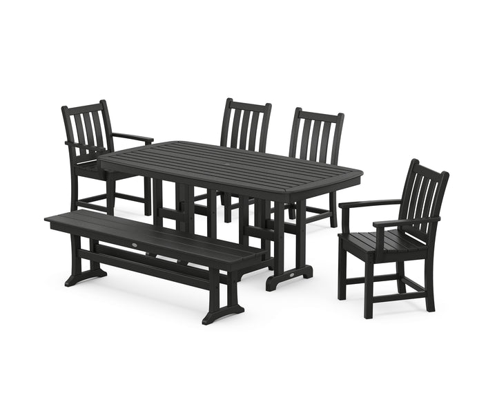 POLYWOOD® Traditional Garden 6-Piece Dining Set with Bench