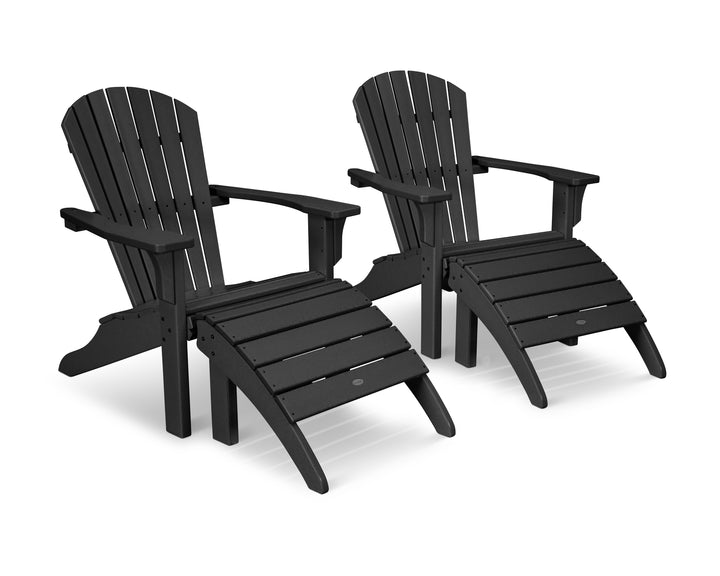 POLYWOOD® Seashell Adirondack Set with Ottomans