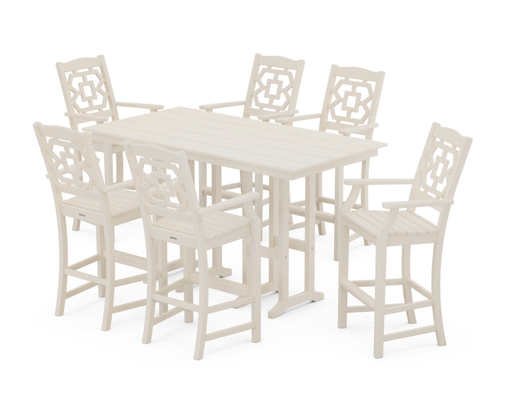 Martha Stewart by POLYWOOD® Chinoiserie Arm Chair 7-Piece Farmhouse Bar Set