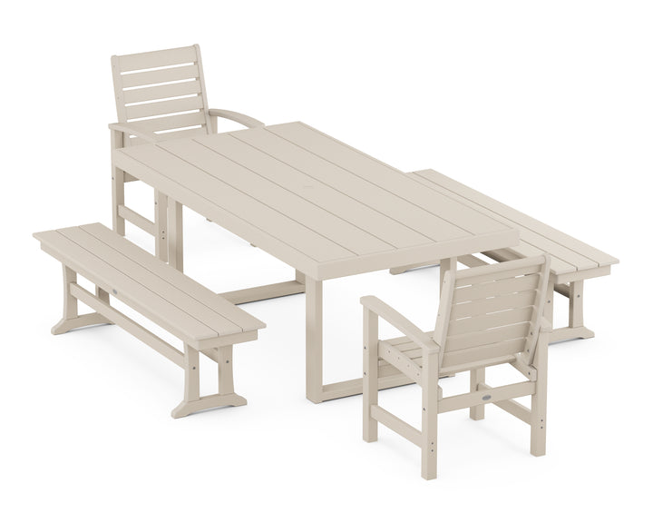 POLYWOOD® Signature 5-Piece Dining Set with Benches