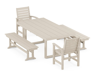 Signature 5-Piece Dining Set with Benches