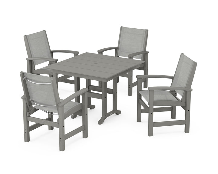 POLYWOOD® Coastal 5-Piece Farmhouse Dining Set