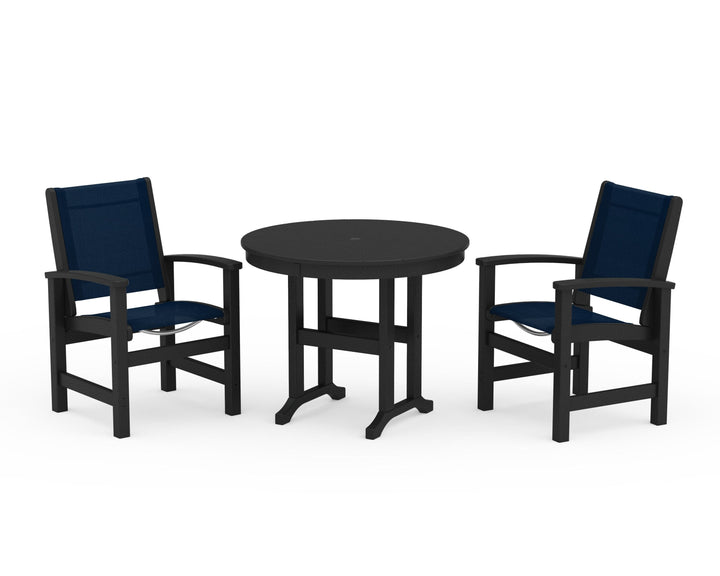 POLYWOOD® Coastal 3-Piece Round Dining Set