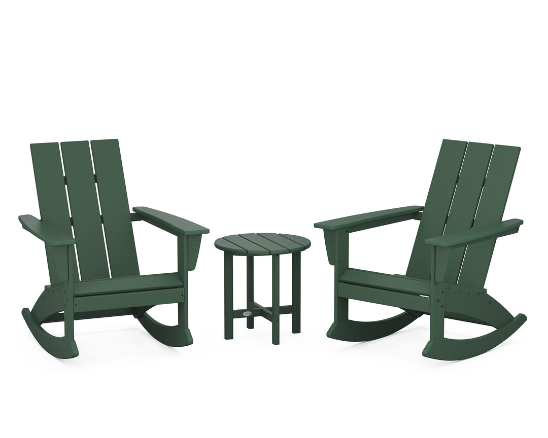 POLYWOOD® Modern 3-Piece Adirondack Rocking Chair Set