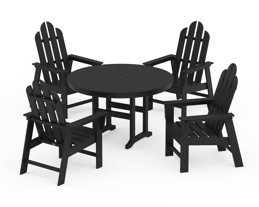 POLYWOOD® Long Island 5-Piece Round Farmhouse Dining Set