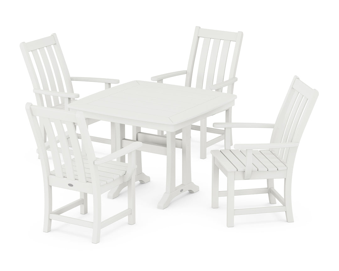 POLYWOOD® Vineyard 5-Piece Dining Set with Trestle Legs